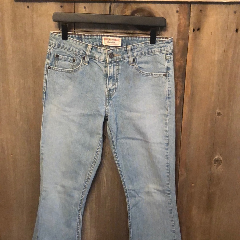 Vintage Levi Strauss Stretch Bootcut Blue Denim Jeans Size 7 Juniors Low Rise